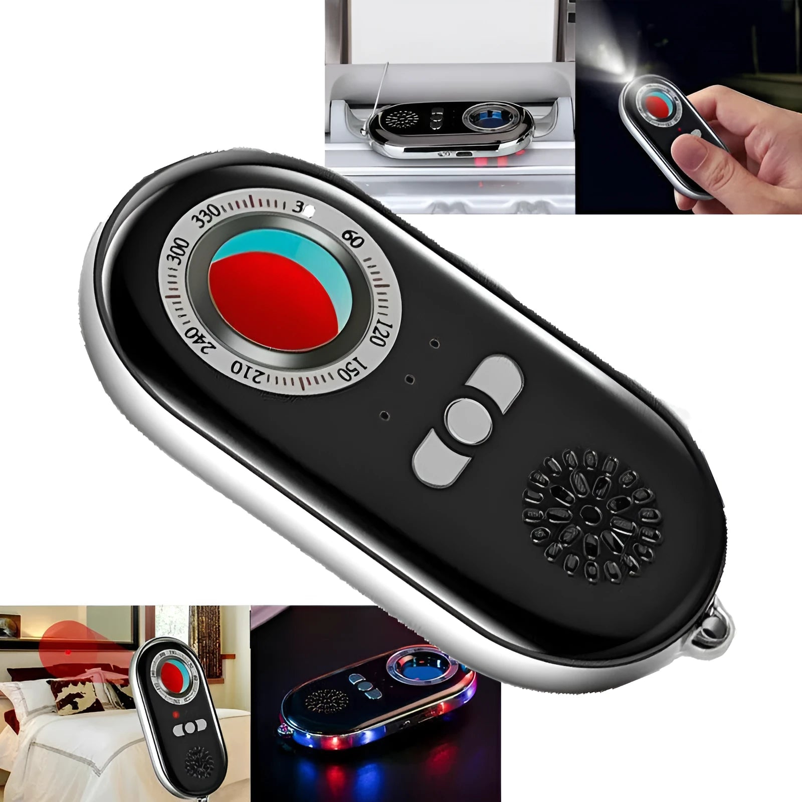 Compact wireless signal detector with ABS plastic housing for travel anti-theft protection