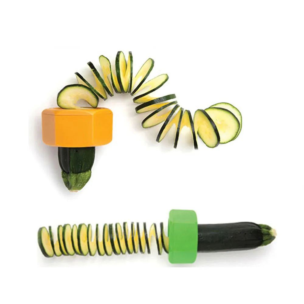 Yellow and green ABS plastic vegetable cutter with 8cm diameter for kitchen slicing