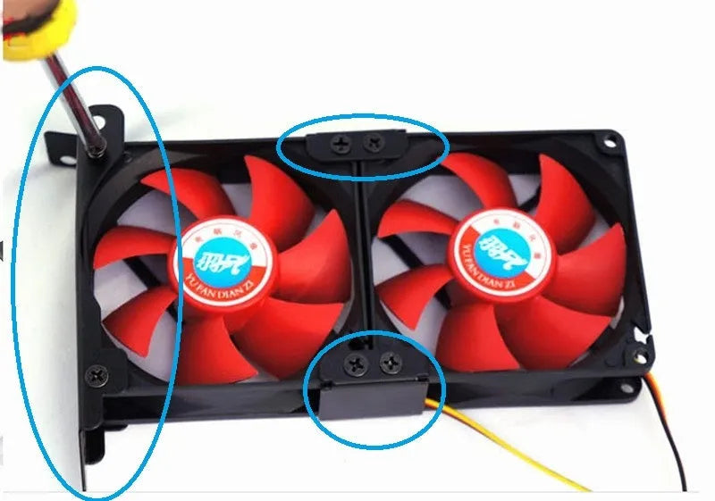 Graphics card cooling fan bracket for mounting 8cm or 9cm fans