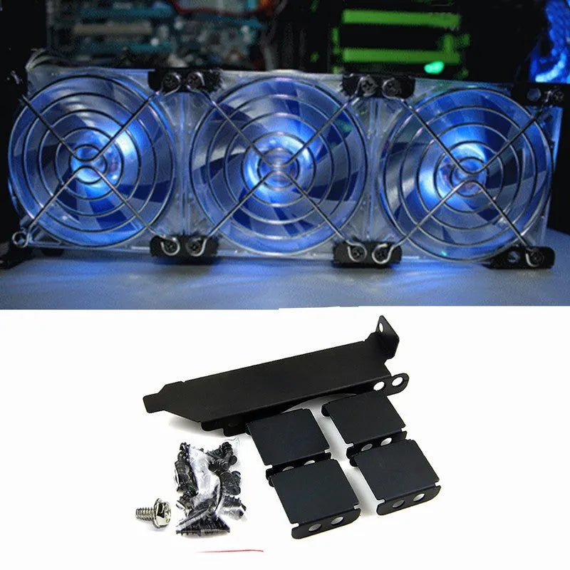 Graphics card cooling fan bracket for mounting 8cm or 9cm fans