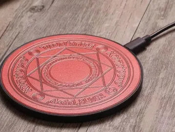 10W fast wireless charger base 6mm thick 99mm diameter in black with Micro USB input