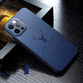 Square frame luxury leather texture iPhone case in orange, red, black, blue or brown colour