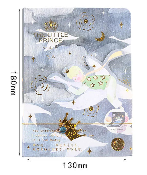A5 hardcover notebook with butterfly-themed art cover and open colour pages.