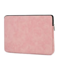 Flat Black PU leather laptop sleeve case with a soft handle and zipper closure.