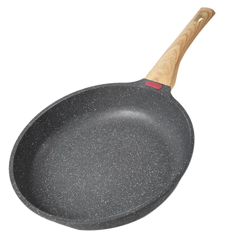 Korean-style macadamite non-stick frying pan with double bottom in ashes or green colour