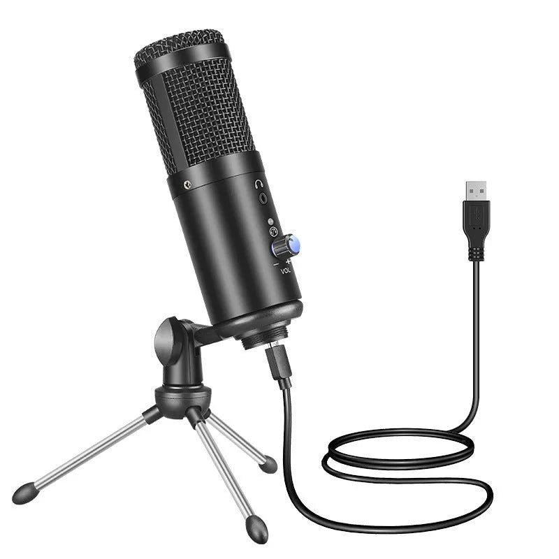 Wireless condenser microphone with heart-shaped pickup, black colour, measuring 20.5x13.5x5.5 cm