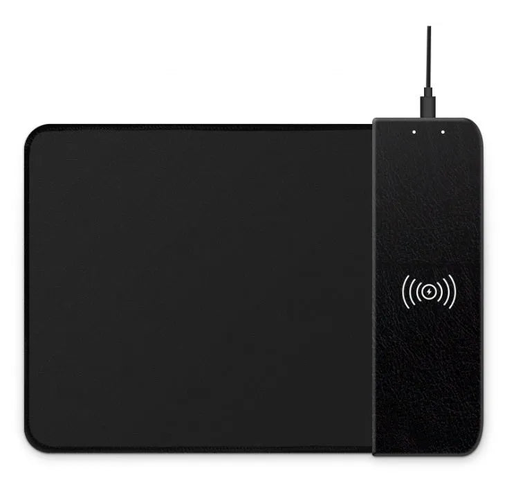 Cartoon wireless charging mouse pad with RGB lighting on a desk