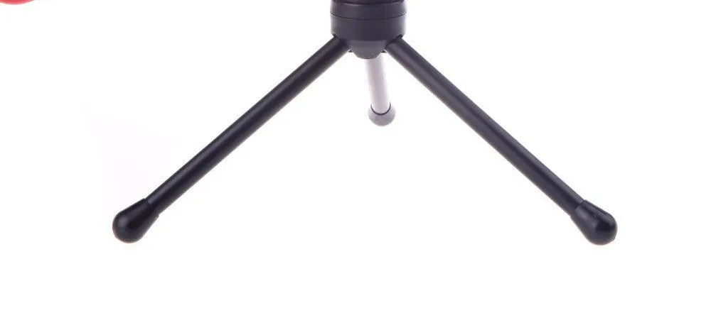 Black wired PC microphone with a desk clip and adjustable holder on a black cable.