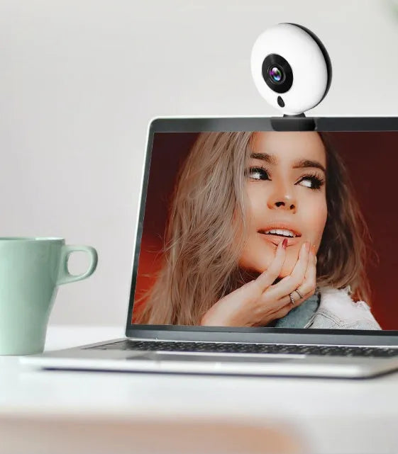 2K HD drive-free USB webcam for PC live streaming and video conference, black