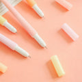 Luminous mushroom silicone gel pen in black with soft grip body and cartoon design on white background