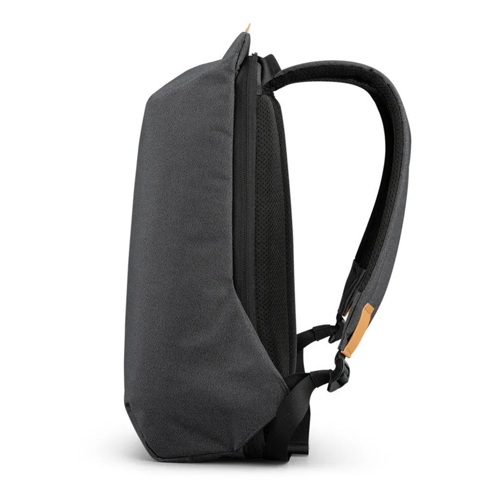 Jinshengsi dark gray student schoolbag with USB charging port and computer pocket for 15.6-inch laptop