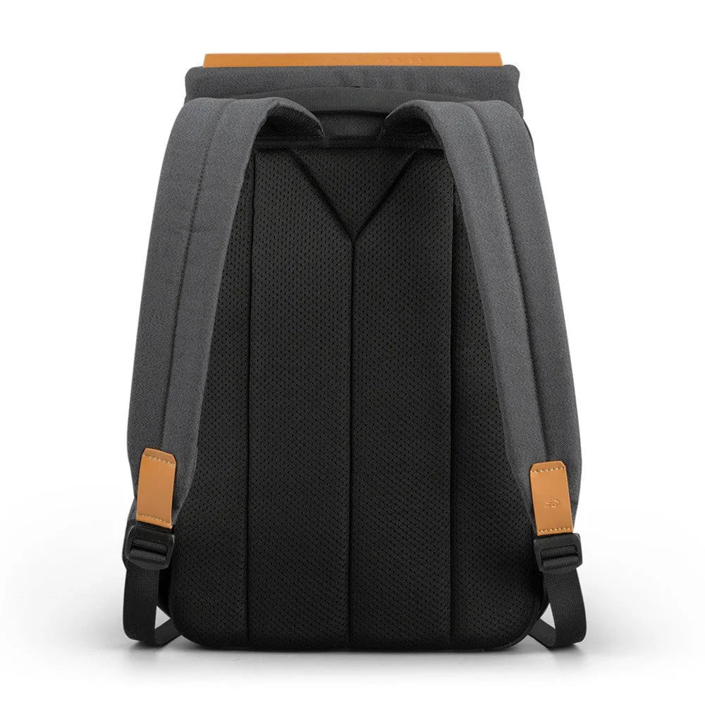 Jinshengsi dark gray student schoolbag with USB charging port and computer pocket for 15.6-inch laptop