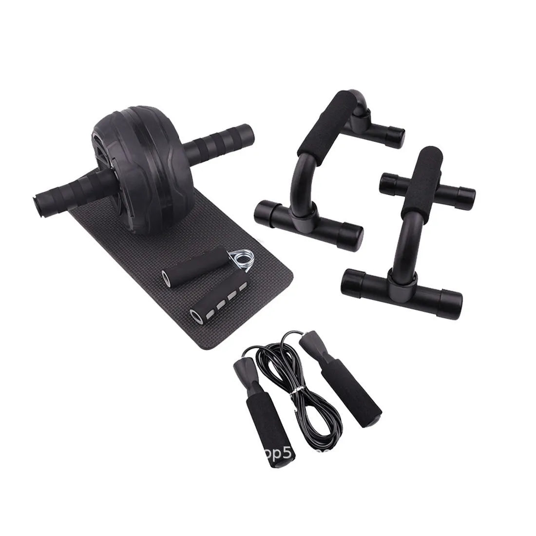 Resistance bands push-up bar abdominal fitness equipment set in black blue green or red colours
