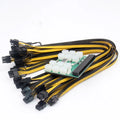 Server power conversion board to 6-pin PCI-E adapter with twelve 50cm black GPU power cables
