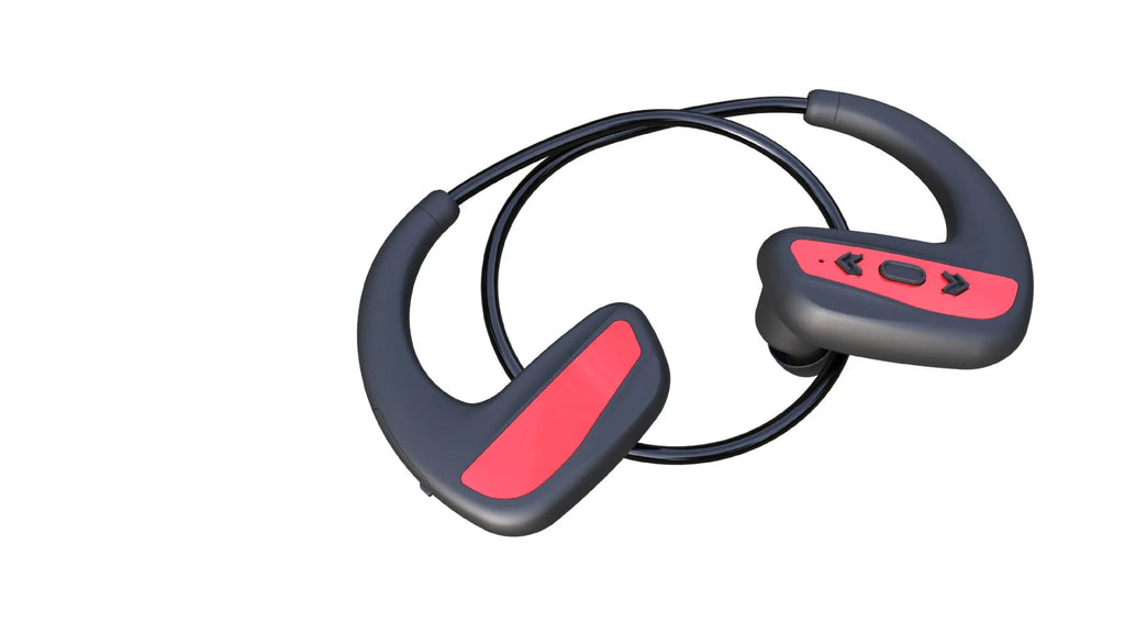 Suomijia black waterproof Bluetooth swimming headset with head-mounted design