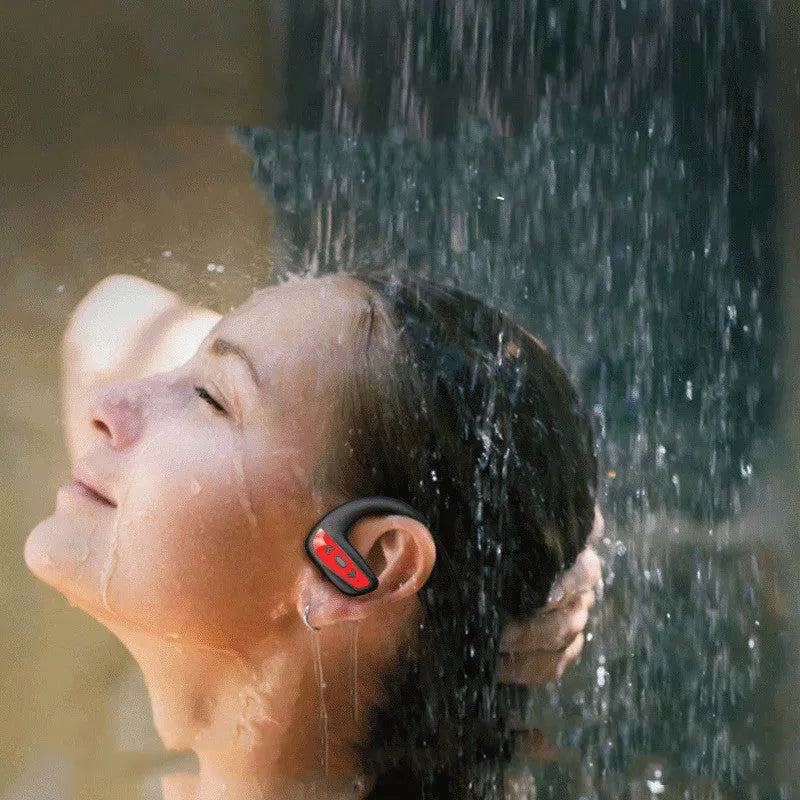 Suomijia black waterproof Bluetooth swimming headset with head-mounted design