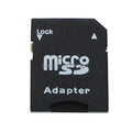 Five black Micro SD to SD card adapters showing lock switch and compact size
