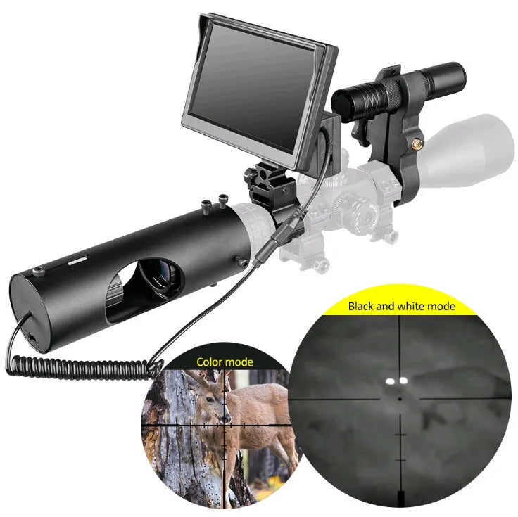 Black digital night vision goggles with 5-inch LCD screen and 35-45mm objective lens