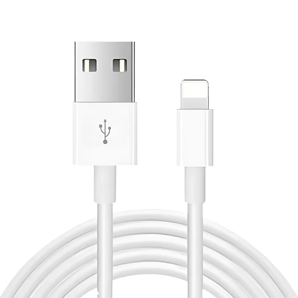 White 20W USB-C PD fast wall charger with a 1-metre cable for Apple devices.