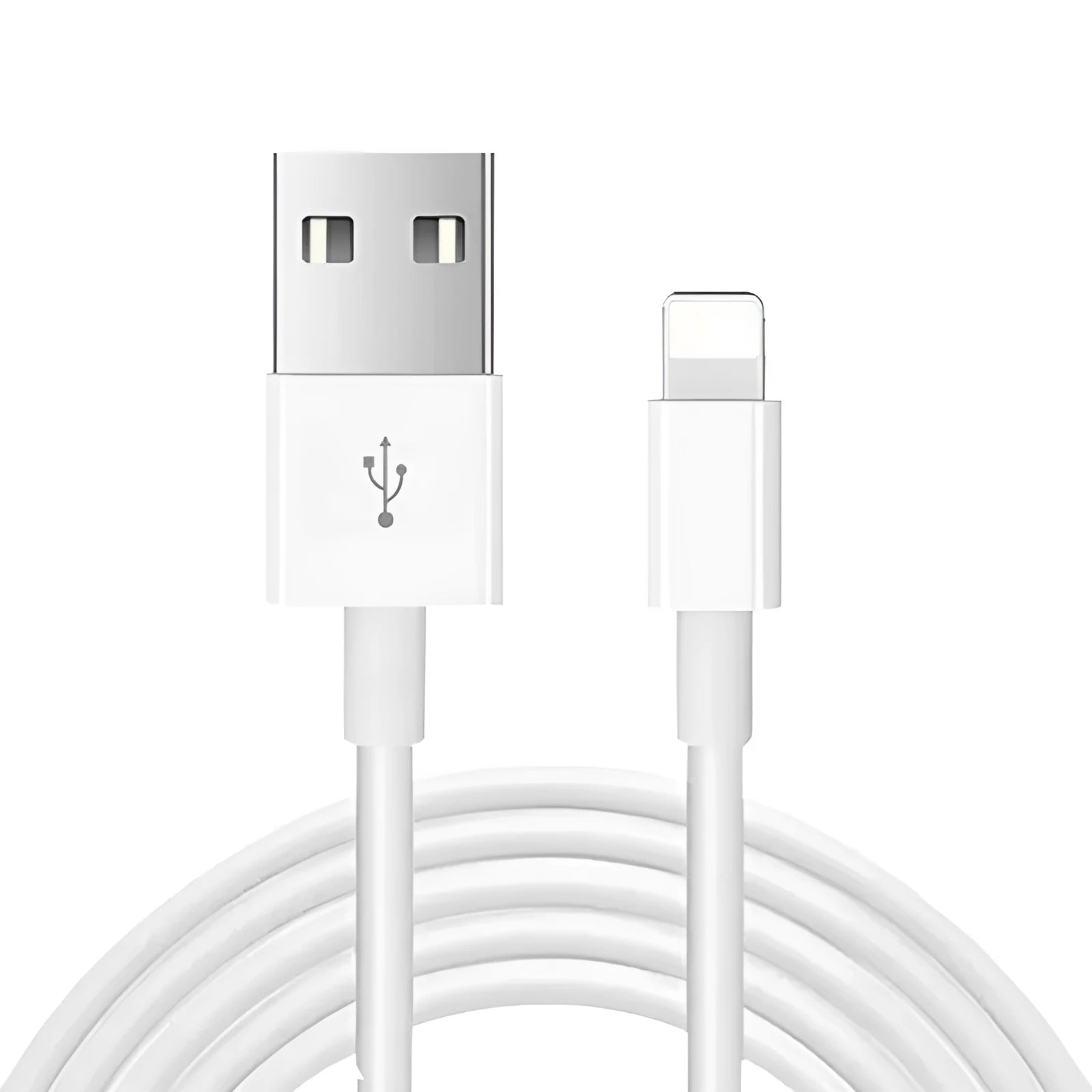White 20W USB-C PD fast wall charger with a 1-metre cable for Apple devices.