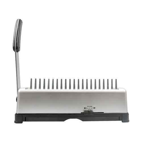 White manual comb binding machine with punching mechanism for A4 document binding