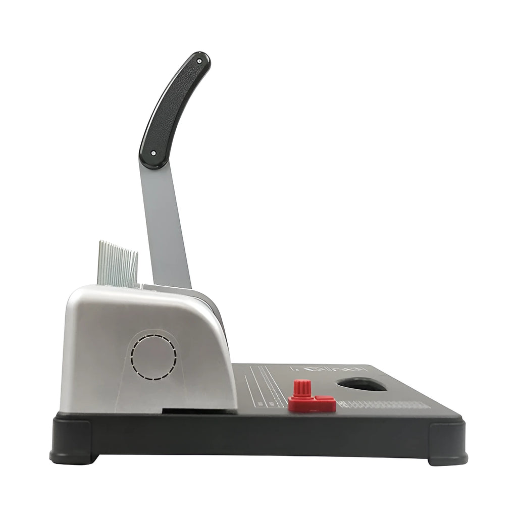White manual comb binding machine with punching mechanism for A4 document binding