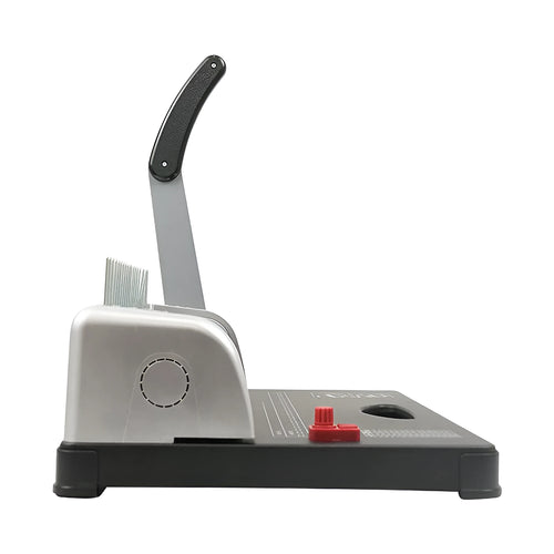 White manual comb binding machine with punching mechanism for A4 document binding