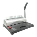 White manual comb binding machine with punching mechanism for A4 document binding