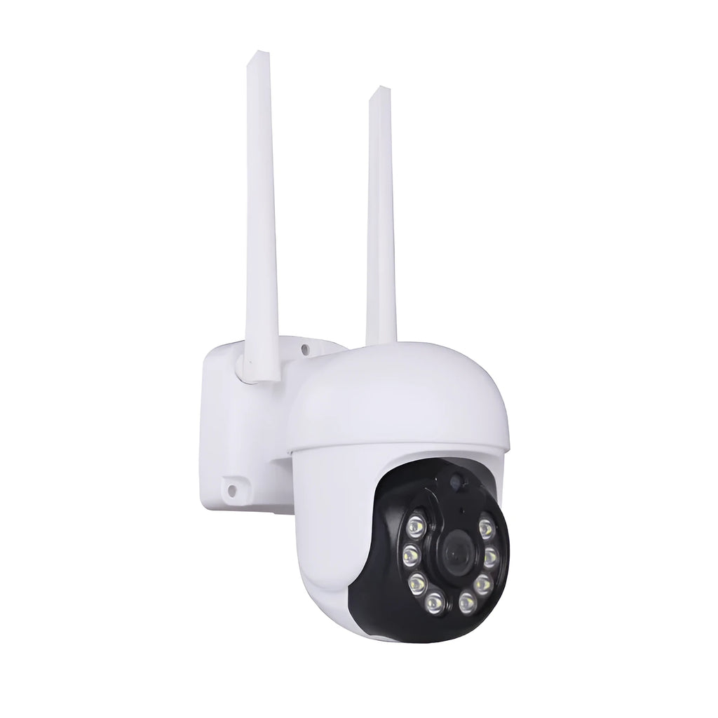 White spherical wireless 3-megapixel surveillance camera with 8-way NVR