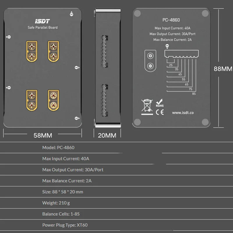 Grey parallel charging board with fill board for Astor electric toy aircraft