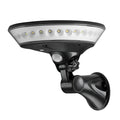 White ABS solar-powered outdoor light with 360-degree luminous design and motion sensor.