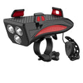 Black 4 in 1 cycling phone holder with 400 lumens front light and ABS body