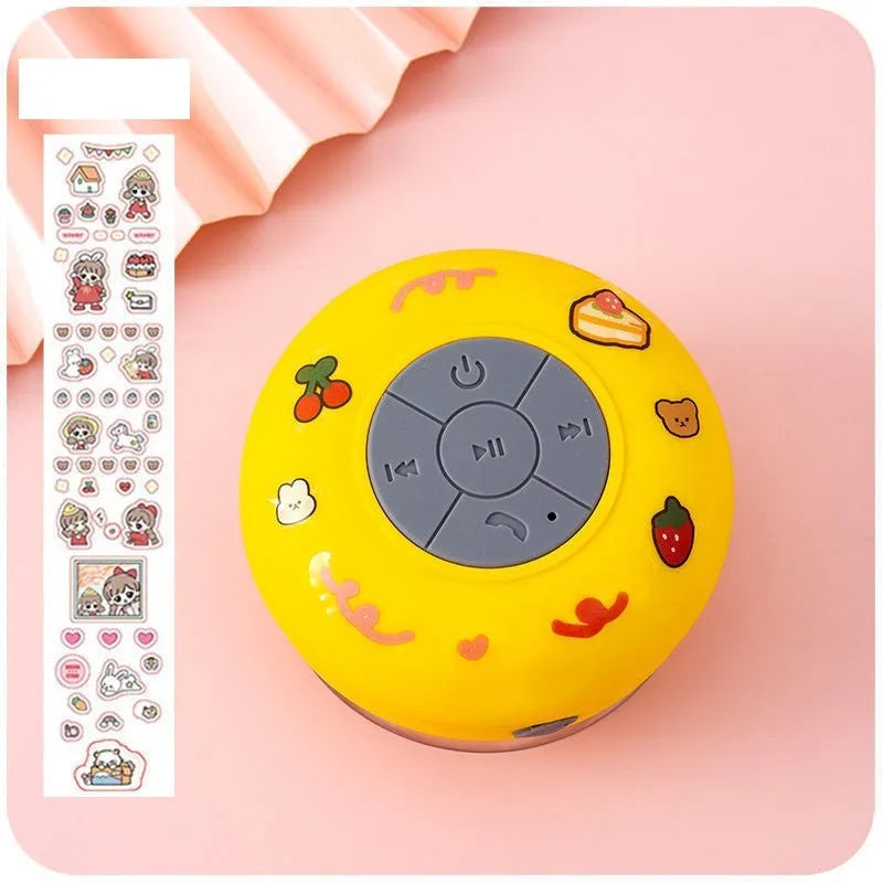 Mini Bluetooth speaker with silicone suction cup base in five colour options