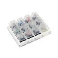 Cherry MX twelve-axis mechanical keyboard switch tester with Black Green Black Tea Milk Green switches in white housing