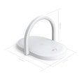 Black and white wireless charging station with night light and phone holder