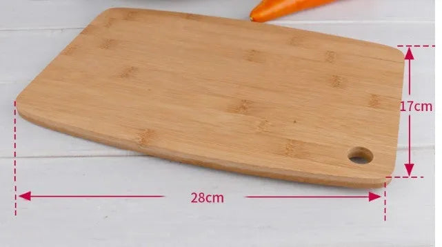 Square Moso bamboo cutting board 28 by 17 by 1 centimetres with antibacterial protection