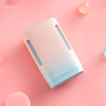 Jelly design mini USB fan shown in mint peach colour, featuring a compact body and a detachable neck strap.
