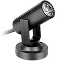 Black 1W RGBW LED professional stage pinspot beam spotlight on a white background