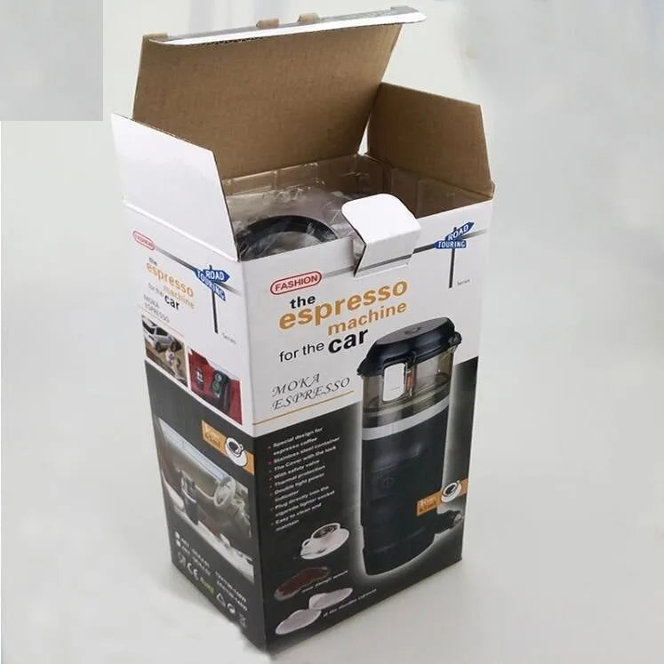 60ml black nylon car moka pot with cigarette lighter plug for vehicle coffee brewing