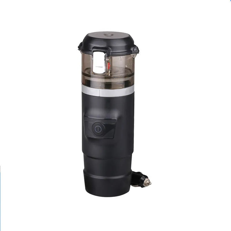 60ml black nylon car moka pot with cigarette lighter plug for vehicle coffee brewing
