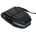 Small white portable handheld electric travel iron on a flat surface.
