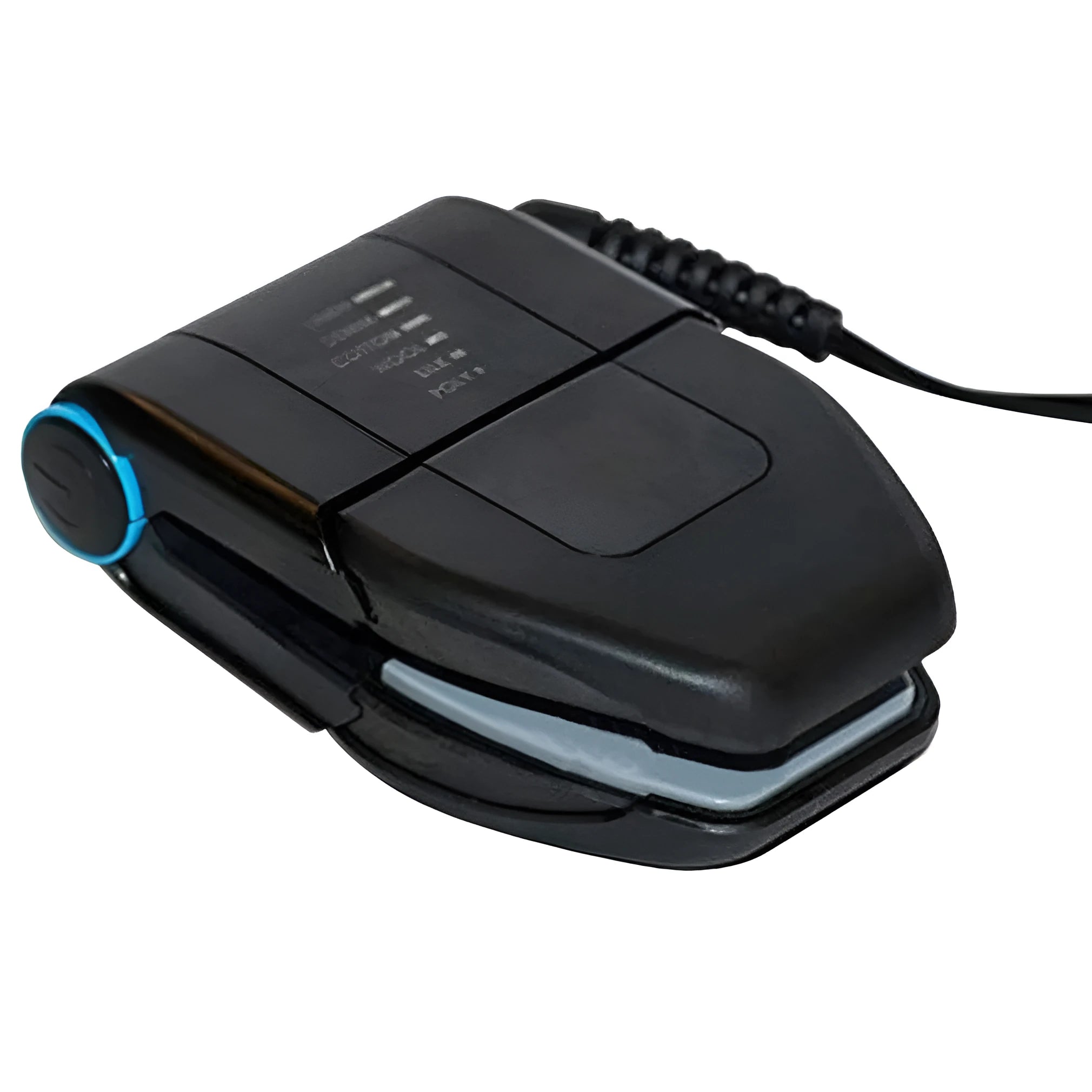 Small white portable handheld electric travel iron on a flat surface.