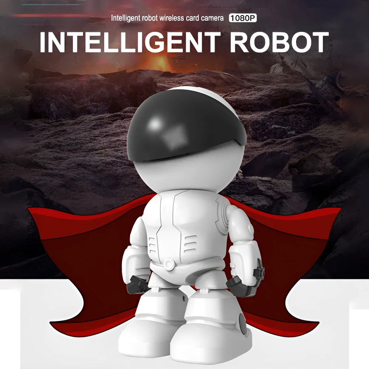 1080p indoor WiFi IP camera robot style white with pan tilt night vision and UK plug