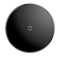 Minimalist wireless charger with ultra-thin glass design, available in black, transparent, or white