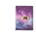 A5 password-protected diary with combination lock showing starry sky imitation leather cover design