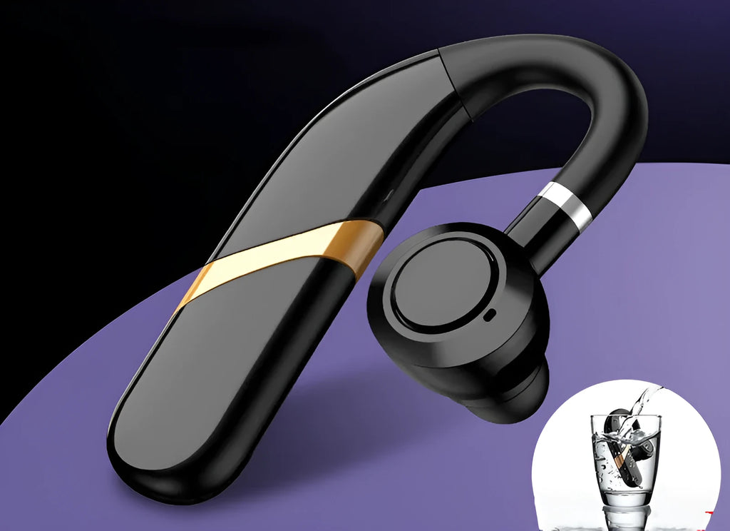 X9 Bluetooth headset single ear hanging design with black finish and charging compartment