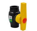 All-plastic steel core ball valve globe valve shown in multiple colour options including red, blue, green, and white.