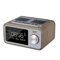 Compact wooden Bluetooth speaker alarm clock radio in golden oil or wood colour finish