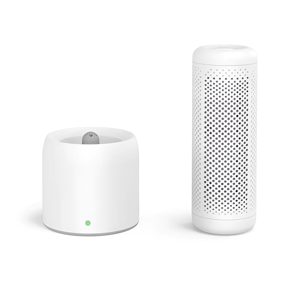 Small white household dehumidifier with 1 litre tank for rooms up to 10 square metres.