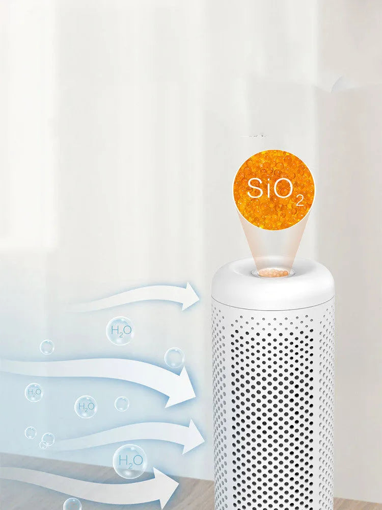 Small white household dehumidifier with 1 litre tank for rooms up to 10 square metres.